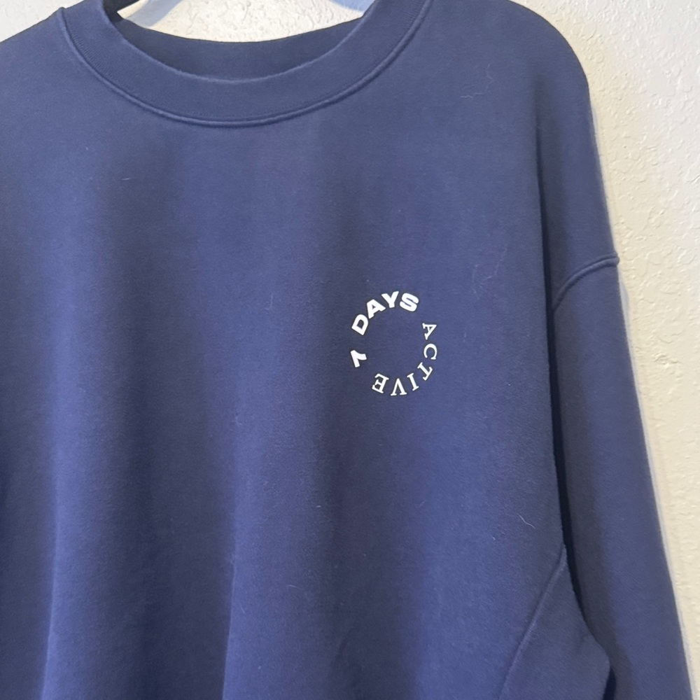7 Days Active Monday Navy Blue Sweatshirt - Picture 3 of 7